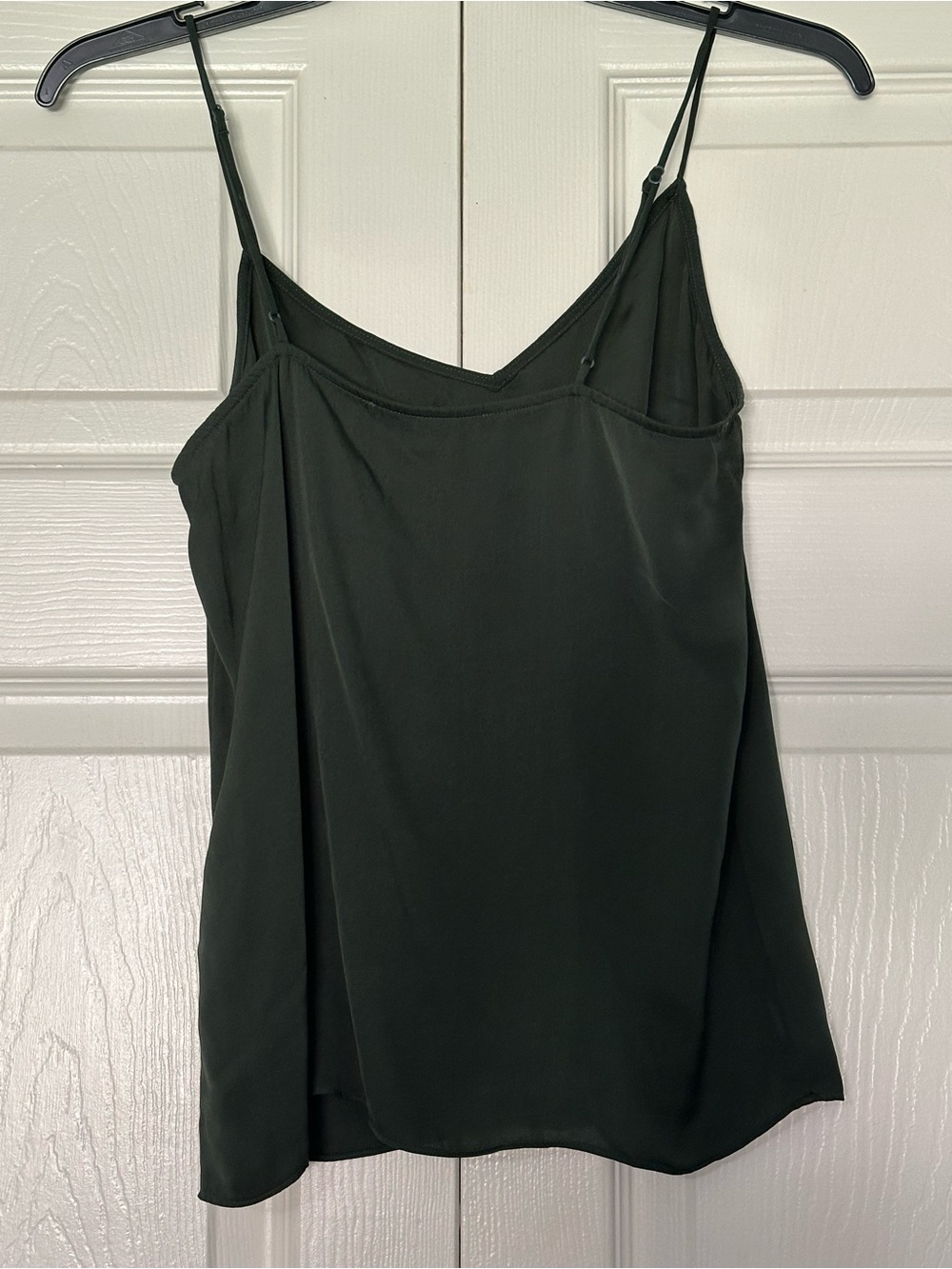 Quince Washable Stretch Silk V-Neck Cami in Forest Green, XS
